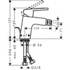 Смеситель для биде однорычажный с донным клапаном Hansgrohe Logis Loop 71250000
