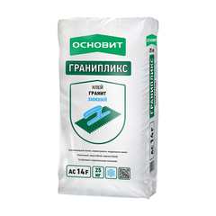 Клей для плитки и керамогранита Основит Гранпликс AC14 F цементный, зимний, 25 кг