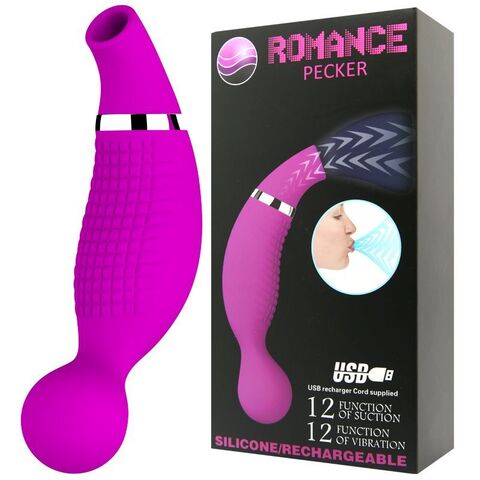 Двусторонний стимулятор Romance Pecker - с вибрацией и функцией всасывания - Baile MC22