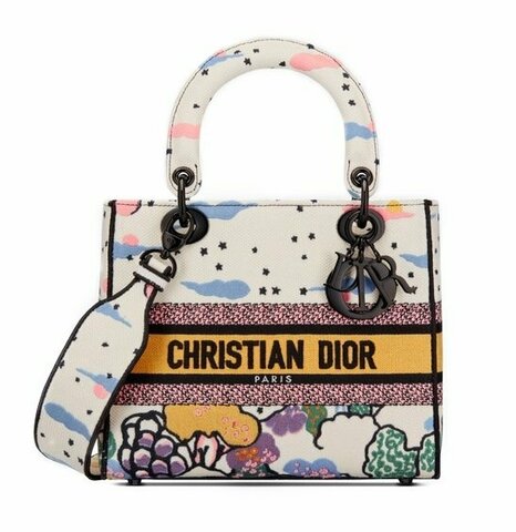 Женская сумка Dior Lady D-lite, модель среднего формата белый