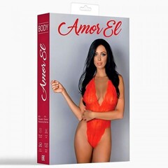 Боди эротический кружевной Amor El Felisa, красный S/M
