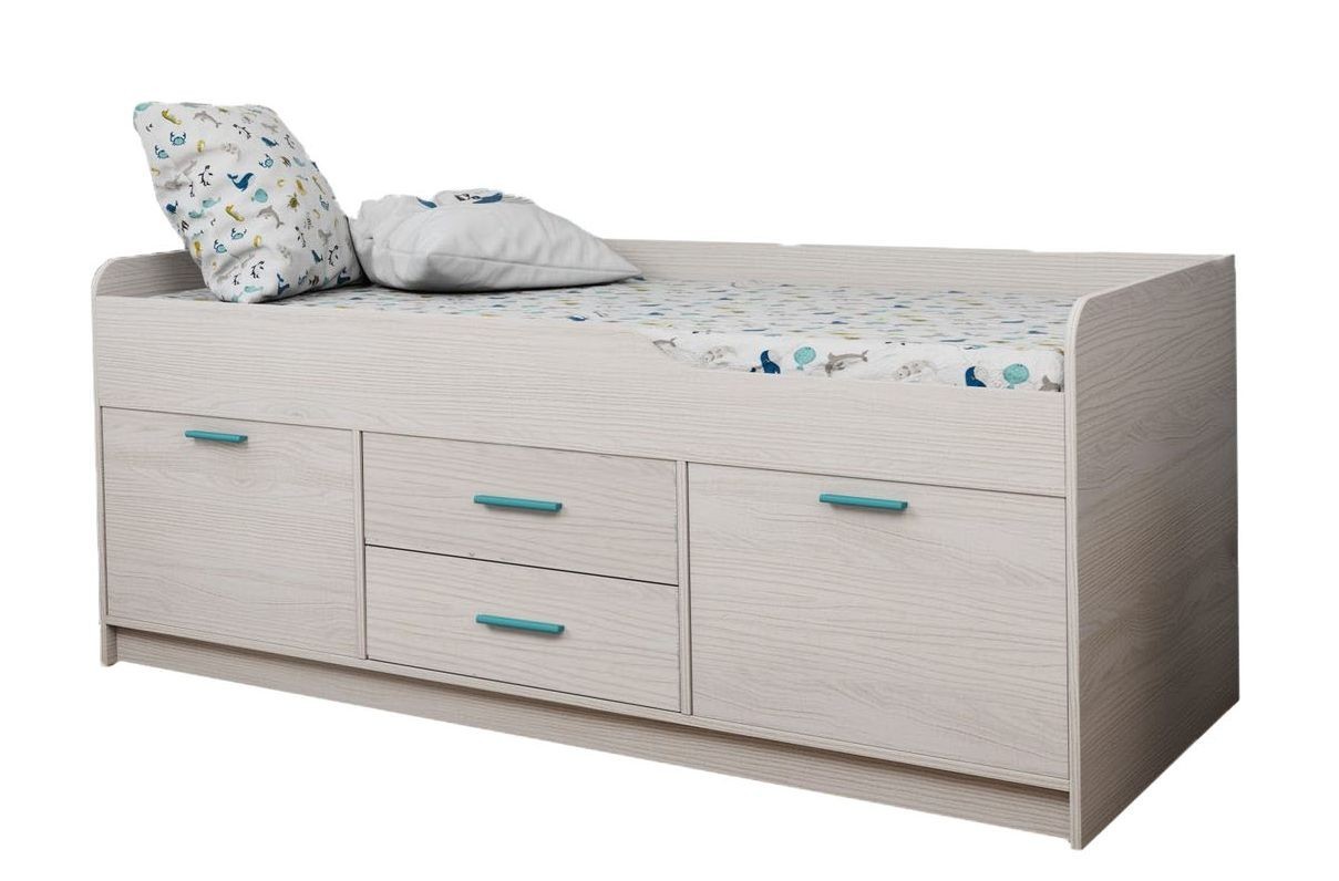 Кровать с комодом и шкафом каприз-17 (Анкор белый/морская тема)