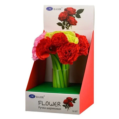 Ручка шариковая, Basir, синие чернила, гибкая, серия "Гвоздика", в форме цветка, 16 шт