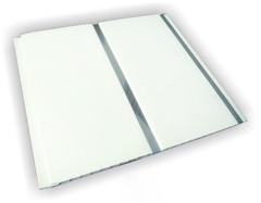 Потолочная панель ПВХ Двухсекционная Хром 3000х200 мм