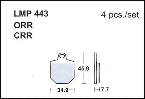 Колодки дискового тормоза AP Racing LMP443 ORR  (FDB2244)