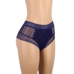 Трусики бразилиана Floral Lace, синие, M-L