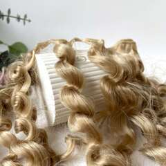 Волосы для кукол, трессы кудри-локоны-спиральки, цвет русый, длина 15 см*1 метр., набор 2 шт