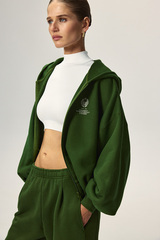 Толстовка на молнии с принтом Тёмно-зелёный