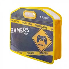
          Папка с ручками 1 отделение, А4 300х365х115мм, Alingar, пластик, прорезная ручка, молния сверху, "Gamer zone"