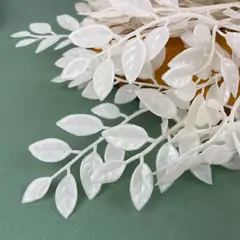 Листья рябины, искусственная зелень, цвет Белый, букет 35 см, набор 2 букета.