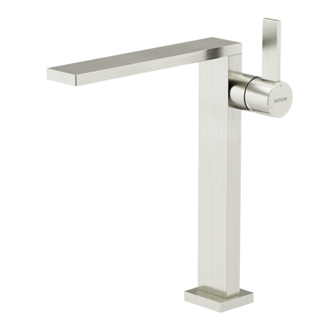 Sancos SC9020BN Смеситель для раковины высокий SANCOS Linn, брашированный никель, PVD покрытие, арт. SC9020BN