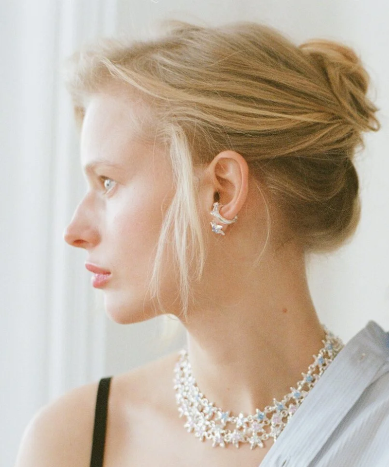 СЕРЬГИ ТЕКСТУРНЫЕ ЗВЕЗДЫ / БЕЛЫЕ