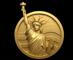 Силиконовый молд № 506 Медальон Статуя Свободы