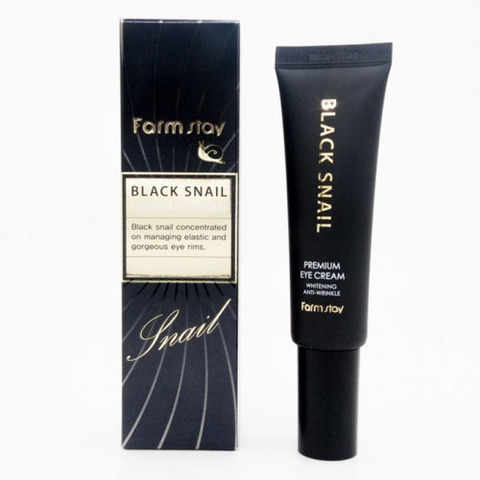 Farmstay Black Snail Premium Eye Cream - Омолаживающий крем для кожи вокруг глаз с муцином черной улитки