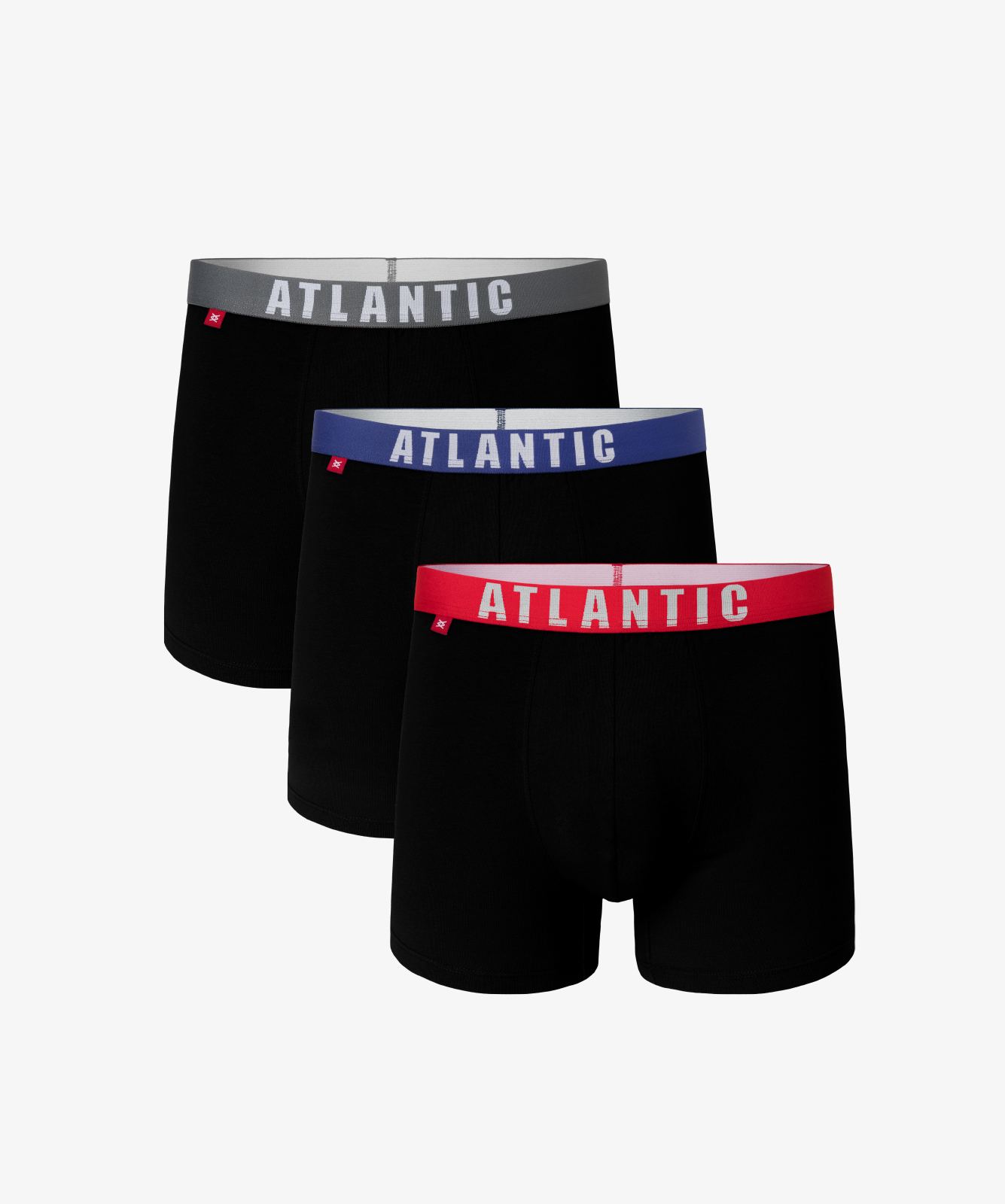 

Мужские трусы шорты Atlantic, набор из 3 шт., хлопок, черный микс, 3MH-011