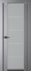 Дверь Arvika 202 / Цвет Эмаль светло - серый / Мателюкс белый кристалайз / Двери Belwooddoors