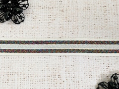 Лента лампасая с люрексом, ш. 2 см, белый