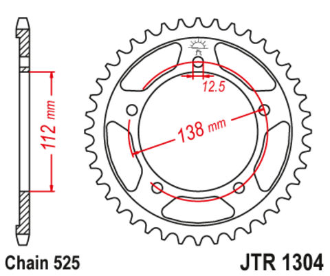 Звезда ведомая для мотоцикла RK B5005-47(JTR1304-47)