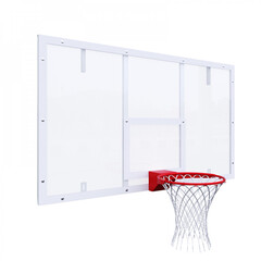 Щит баскетбольный ИГРОВОЙ 1800х1050 ПОЛИКАРБОНАТ цвет разметки БЕЛЫЙ (рама 40х40)
