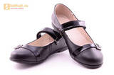 Туфли для девочек из натуральной кожи на липучке Лель (LEL), цвет черный. Изображение 9 из 20.