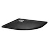 BelBagno TRAY-MR-UNO-R-90-550-35-NERO-CR TRAY-MR-UNO-R-90-550-35-NERO-CR Поддон из искусственного мрамора в комплекте с сифоном с декоративной накладкой (хром), чёрный