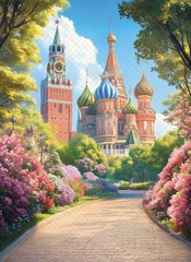 Вид на Кремль №1 - фон неопреновый