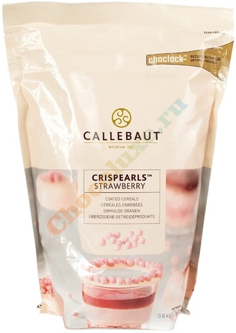 Хрустящие шоколадные шарики Callebaut Crispearls (розовый клубничный шоколад)