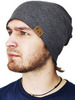 Картинка шапка-бини Skully Wear Hip Hop Casual Loose Men Knitted Pullover Hat dark grey - 3