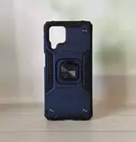 Противоударный чехол Strong Armour Case с кольцом для Samsung Galaxy M53 (Синий)