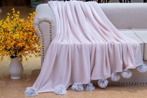 Плед 220х240 Sofi De MarkO Fluffy ball пудра