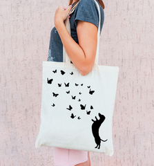 Тканевая сумка "Такса и бабочки"