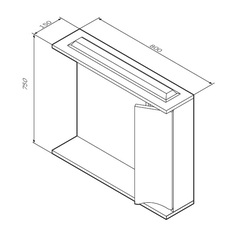 Зеркальный шкаф с подсветкой, правый, 80 см AM.PM LIKE - M80MPR0801WG