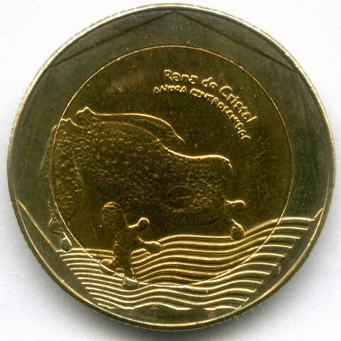 500 песо 2014 год. Колумбия. Стеклянная лягушка. Биметалл AUNC