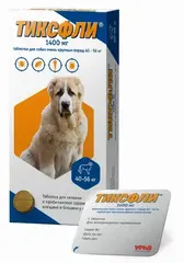 Тиксфли таблетки от блох и клещей для собак весом 40-56 кг