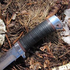 Туристический нож НС-20А (40Х10С2М) гравировка, алюминиевые вставки (Златоуст)