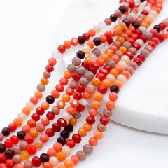 Бусины стекло, цвет микс, размер около 3*4 мм, цена за нить 38 см