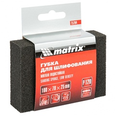 75704 Губка для шлифования, 100 х 70 х 25 мм, мягкая, Р 120 Matrix