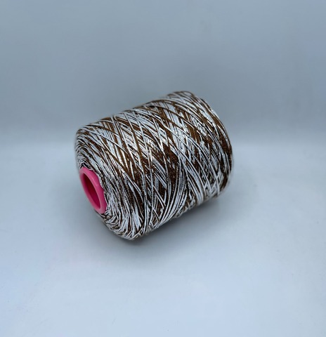 Luxury Production by Ri.Go (пр.Италия), art-Emporium, 180м/100гр, 90%Меринос,8%Полиэстер(фольга), 2%Полиамид , цвет-Молочный шоколад+серебро(33/353) ,арт.32307