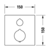 Duravit C.1 Смеситель термостатический для душа скрытого монтажа (наружная часть квадрат) с запорным клапаном, цвет: хром C14200015010