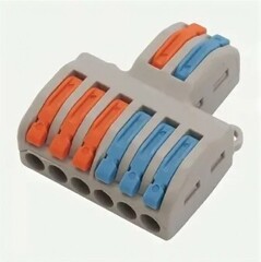 Колодка клем.СМК с рычагом разветв.LD222-426 2полюса 8х(0,08-4мм2) 250V 32A латунь/сталь Stekker