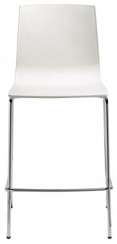 Стул полубарный пластиковый Scab Design Alice Barstool, хром, лен