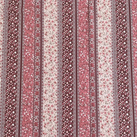 ПРЕДЗАКАЗ, ЦВЕТОЧНЫЕ ПОЛОСКИ - РОЗОВЫЙ ПРОВАНС, 100% хлопок