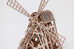 Ветряная Мельница от Wooden City - Деревянный конструктор, 3D пазл, сборная механическая модель. подарок, экспонат,