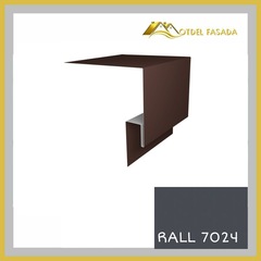 Откос оконный металлический 100мм (сложный) RALL 7024-Графитовый серый 0,45мм  2м