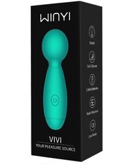 Зеленый мини-вибратор Vivi с шаровидной головкой - 13,4 см. - 