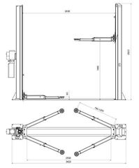 Подъёмник для автосервиса двухстоечный JF L-2-45D