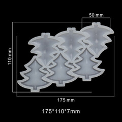Форма для фигурных леденцов «Елочки», 6 ячеек, цвет белый