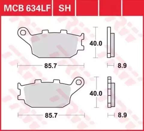 Колодки тормозные дисковые MCB634SH