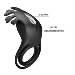 Черное эрекционное кольцо с вибрацией Ruben - 