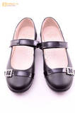 Туфли для девочек из натуральной кожи на липучке Лель (LEL), цвет черный. Изображение 13 из 20.